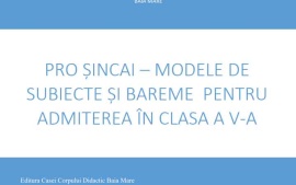 PRO ȘINCAI 2026 – Teste pentru admiterea în clasa a V-a la Limba Română