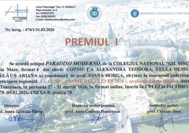 Rezultate remarcabile obținute la ultimele concursuri la limba italiană
