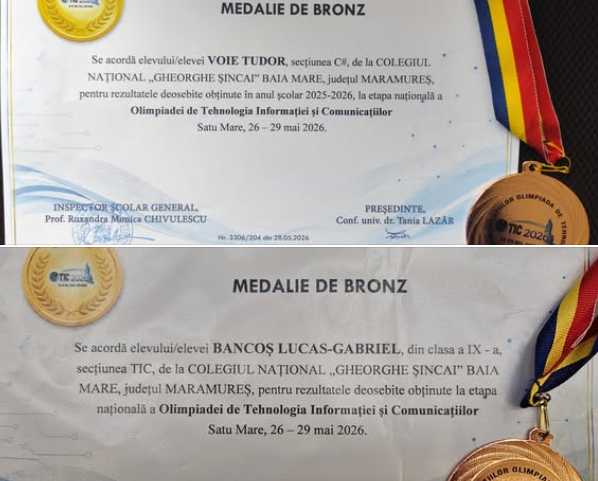 Rezultate deosebite la Olimpiada de Tehnologia Informației și Comunicațiilor 2026