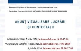 BACALAUREAT 2026 – Anunț vizualizare lucrări și conntestații