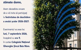 Invitaţie: Festivitatea de deschidere a anului școlar 2026-2027